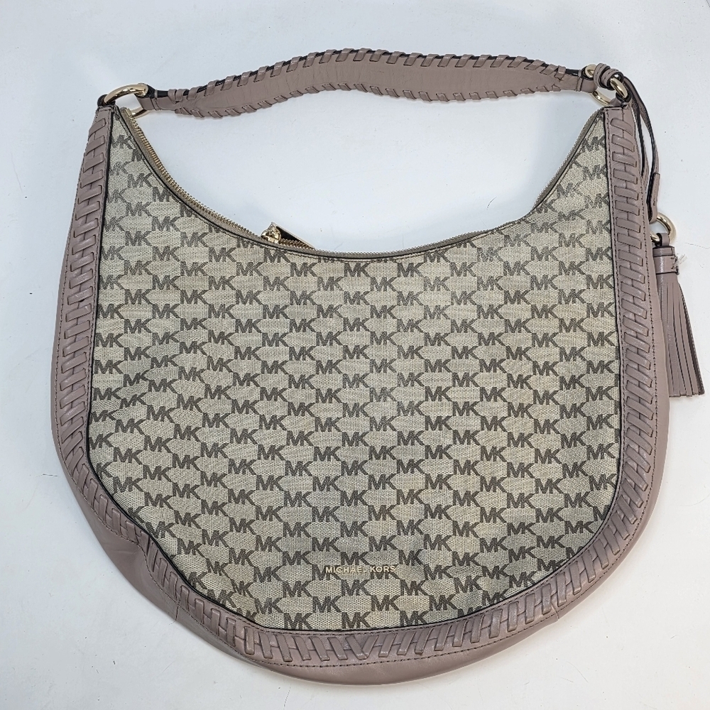 Michael Kors Lydia Signature Hobo Tassel Shoulder Bag